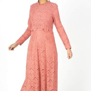 Lace crop top long sleeve maxi dress size XXL
